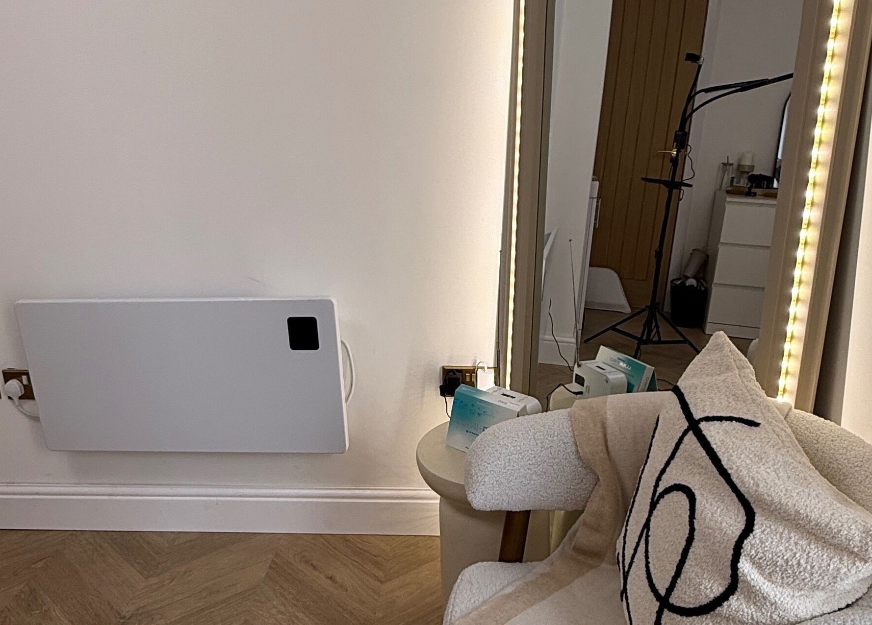 Elegant corner with a chic chair at The Face Studio, Aston-on-trent, England, GB.