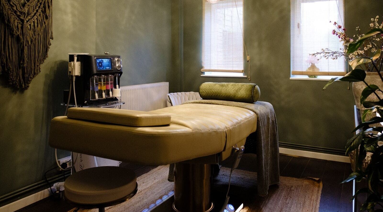 Calm and inviting treatment room at Beauty Sculpting Room Lymington, Lymington, England, GB.