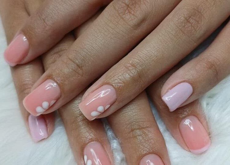 Elegant nail art with soft pink hues at Moois Beauty Lash and Brow Bar, Johannesburg, Gauteng, ZA.