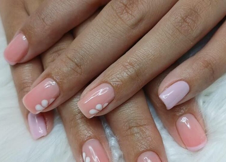 Elegant nail art with soft pink hues at Moois Beauty Lash and Brow Bar, Johannesburg, Gauteng, ZA.