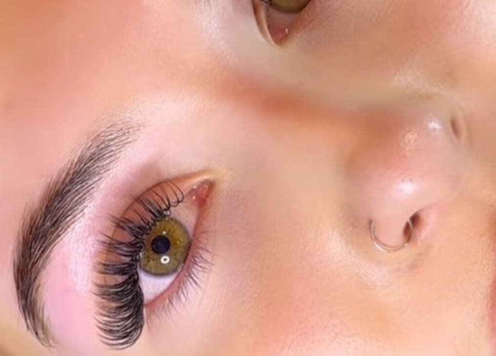 Close-up of styled eyelashes at By Georgie, Kenilworth, England, GB showcasing beauty enhancement.