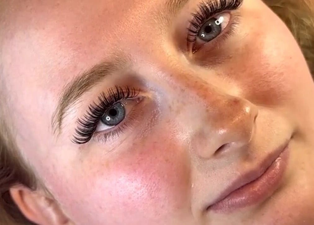Close-up of enhanced lashes at By Georgie, Kenilworth, England, showcasing beauty services.