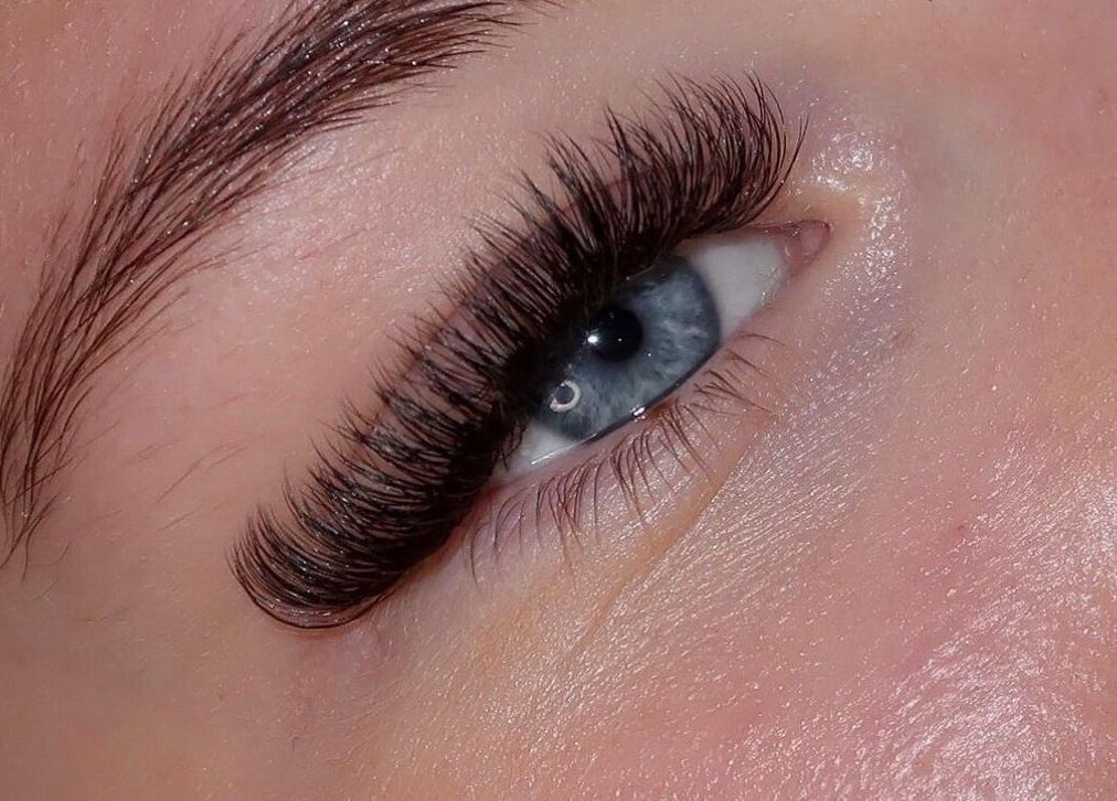 Close-up of a beautifully styled eyelash extension at By Georgie, Kenilworth, England, GB.