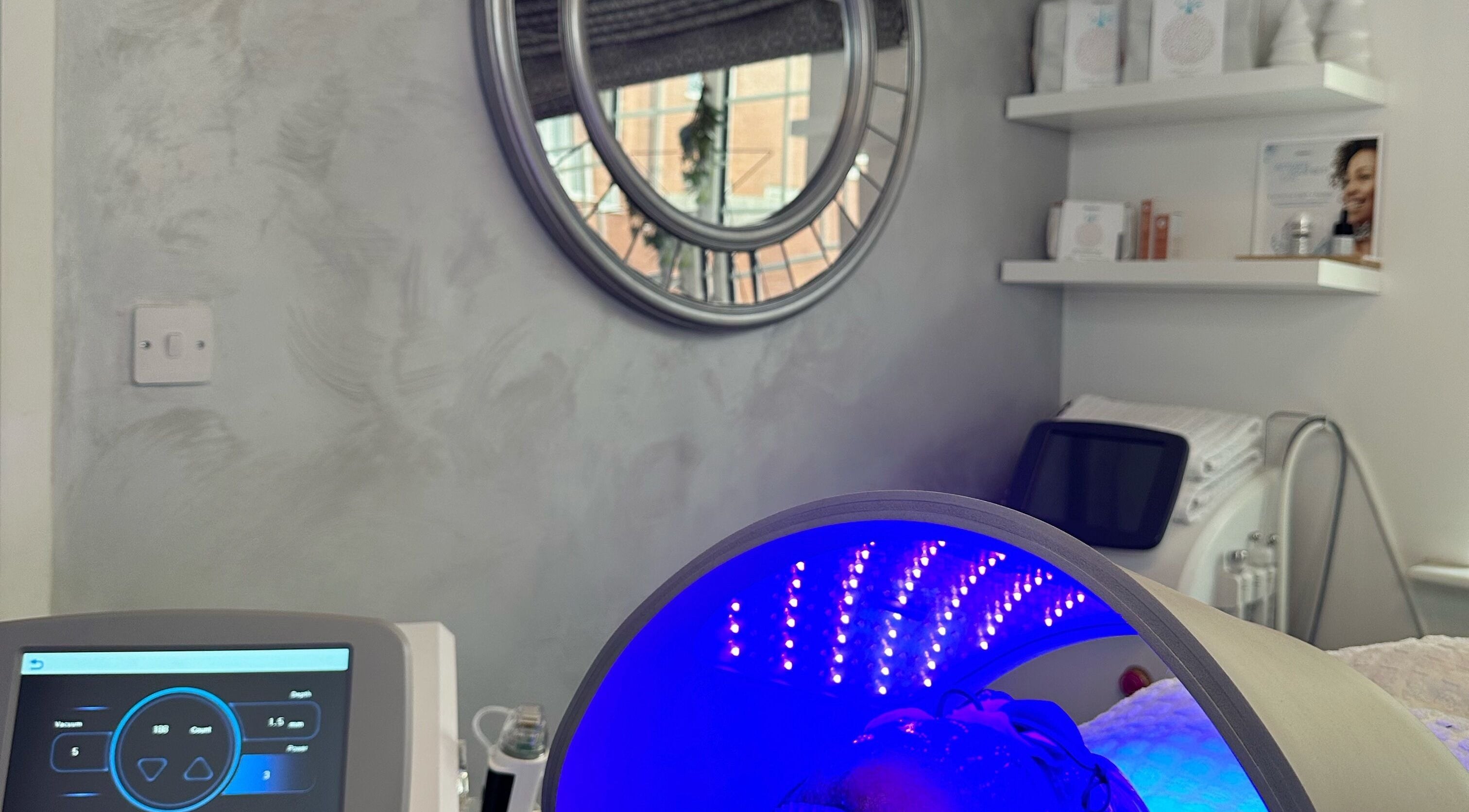 Rebecca Beards Clinic in Bridgend, Wales offers advanced LED light therapy for skin treatments, CF31 2ES, GB.