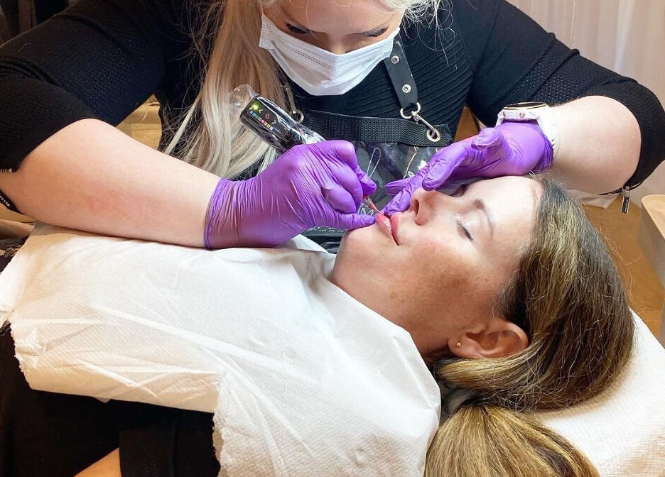 Aesthetic treatment at Rebecca Beards Clinic in Bridgend, Wales, CF31 2ES, GB, highlighting beauty care precision.