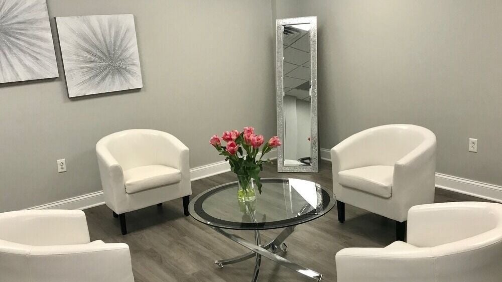 Stylish waiting area at Permanently Perfect Makeup @ Choice Restorative Medicine, Pittsburgh, Pennsylvania, US.
