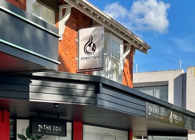 Exterior view of ForestSPA - HeadSpa located in Melbourne, Victoria, AU, showcasing elegant signage.