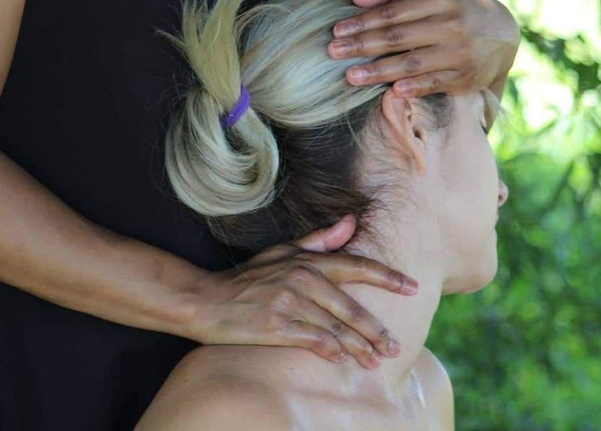 Relaxing neck massage at Chrystell Health and Wellness Mobile Spa, Roodepoort, Gauteng, ZA.