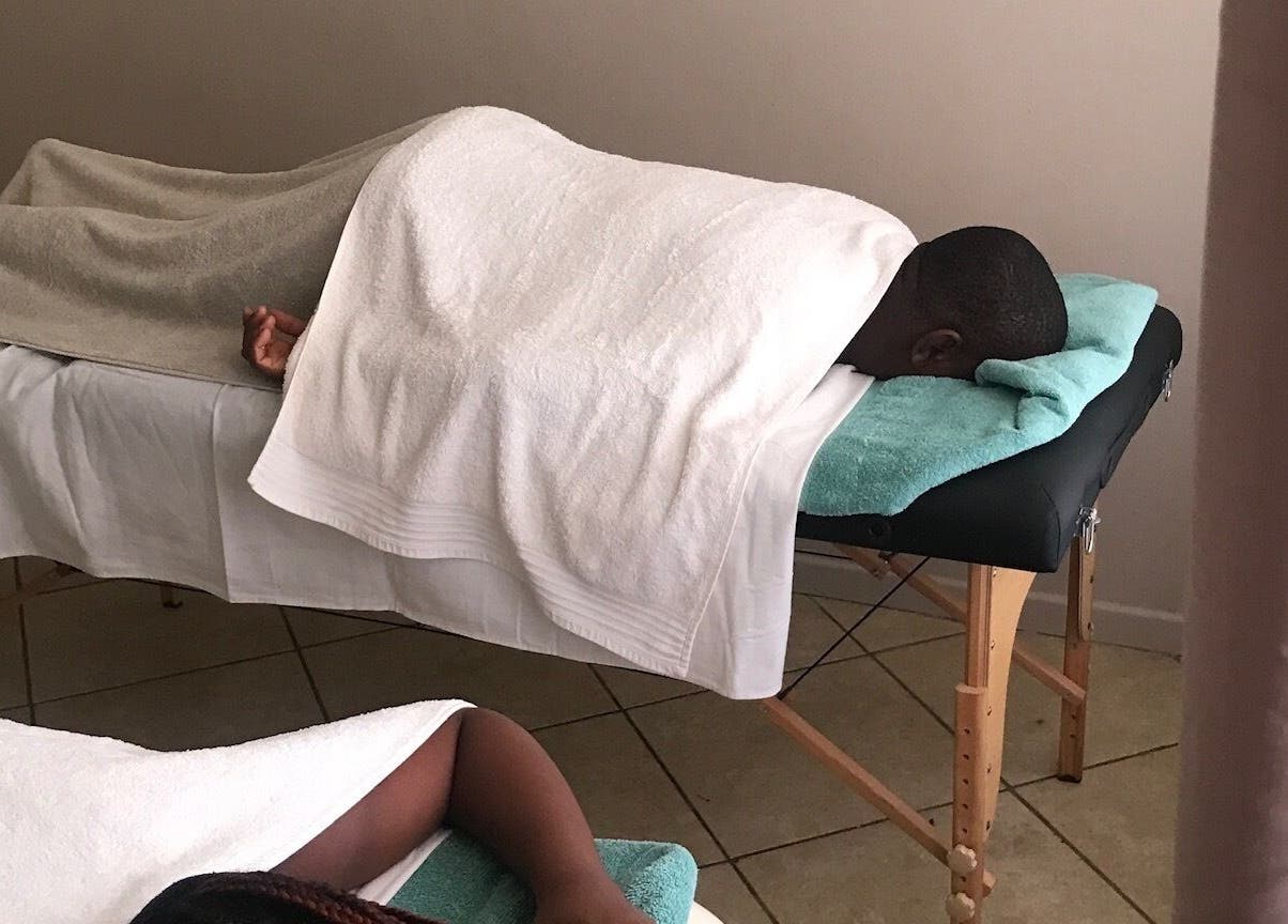 A serene massage setup at Chrystell Health and Wellness Mobile Spa, Roodepoort, Gauteng, ZA.