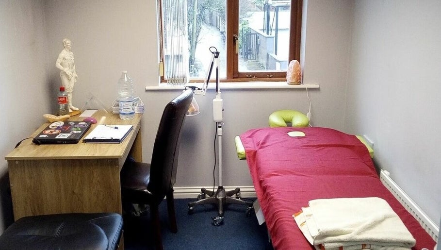 Cozy therapy room at AcuRodos - Acupuncture & Chinese Medicine Clinic, Clonee, Leinster, IE, offering relaxation.