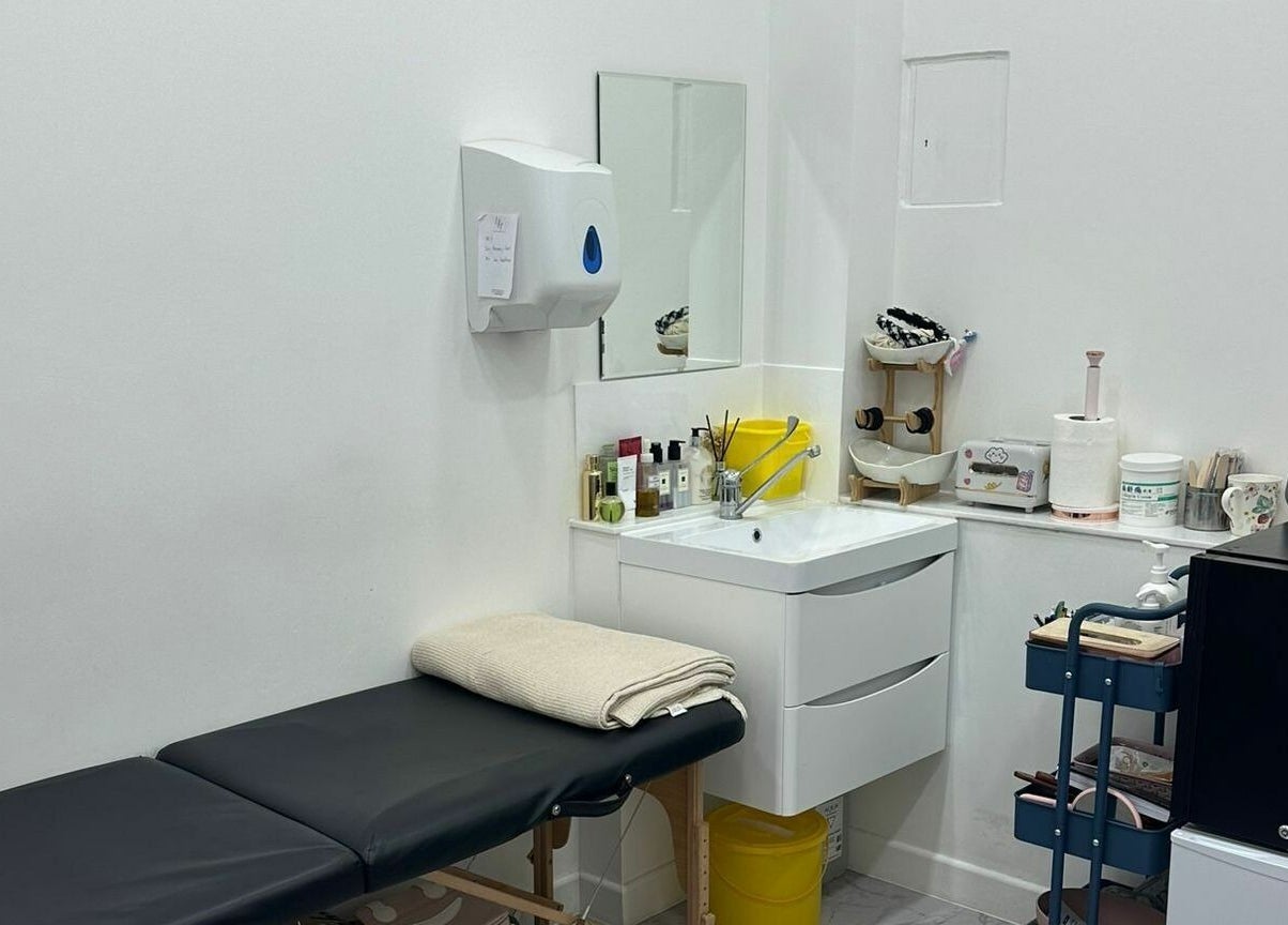 Cozy treatment room at Z.Z SkinCare London, featuring a massage table in London, England, GB.