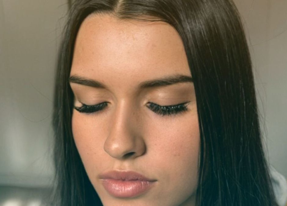 Close-up of a serene face with eyelash extensions at Tranquil Times Medi-Spa, Robertson, Western Cape, ZA.