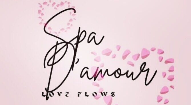 Spa D’amour logo with heart petals, located in Oistins, Christ Church, BB.