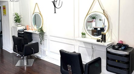 Stylish salon interior at You Concept in Dublin, County Dublin, IE with modern chairs and elegant mirrors.