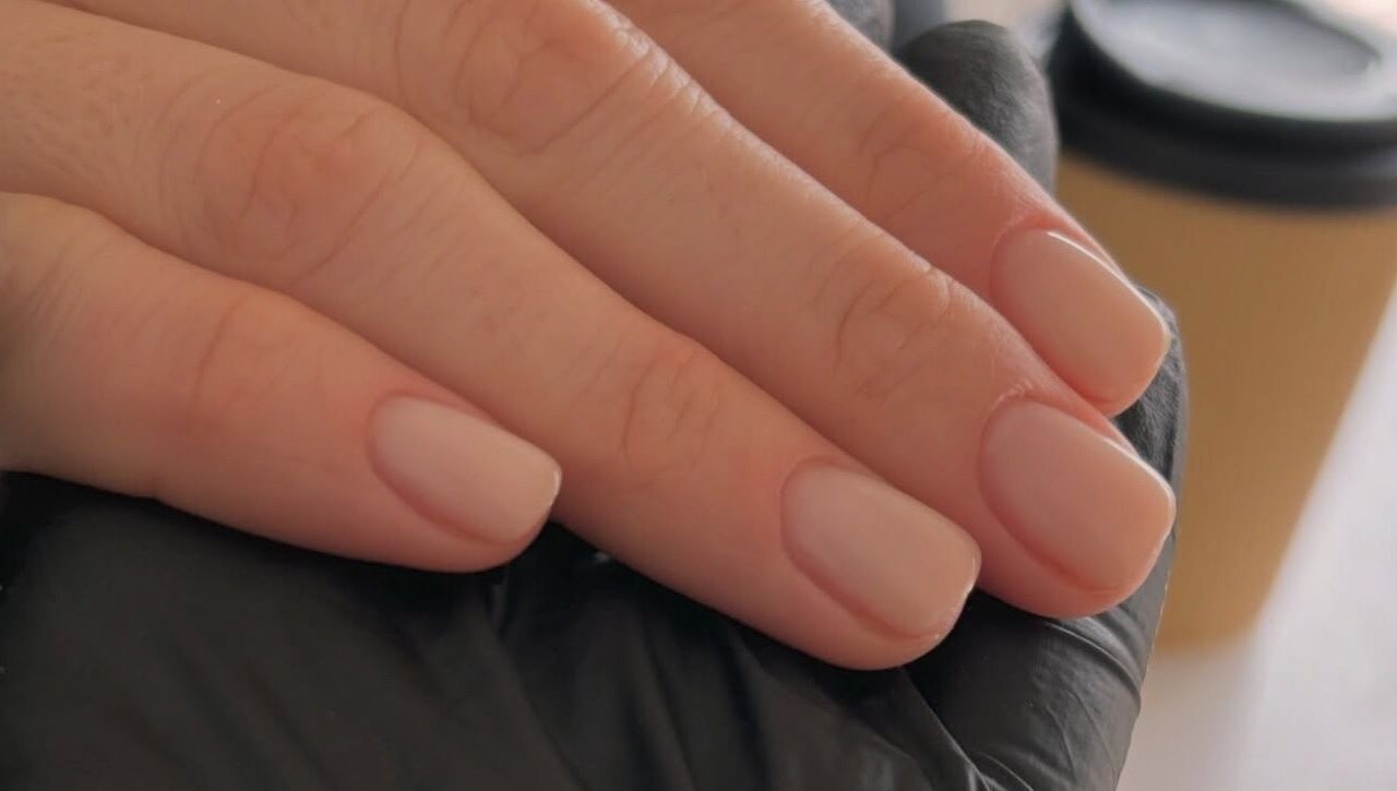 Elegant nude manicure by Beckie Wilson Manicurist in Howden, England, GB, showcasing expert nail care.