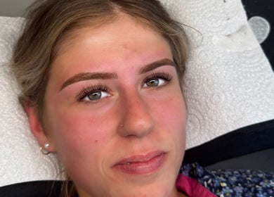 Woman with perfectly styled eyebrows at Plan B Beauty, Broadford, Victoria, AU.
