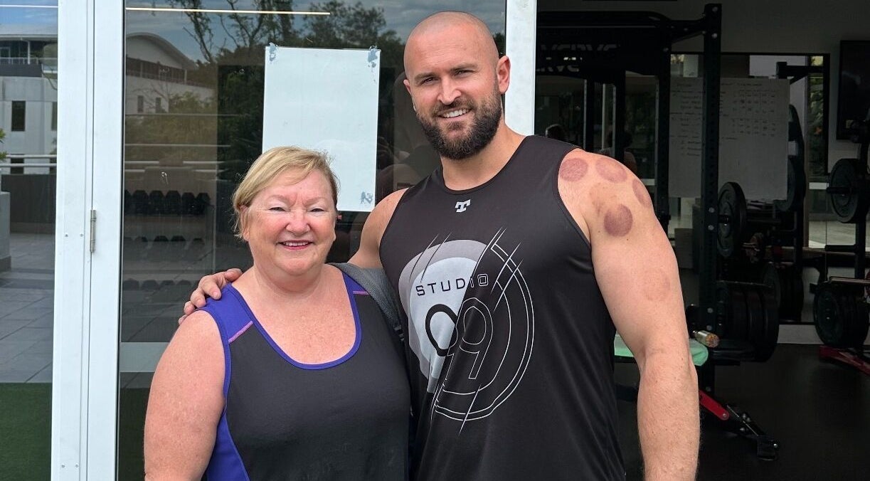 Happy duo at Shewell Fitness and Massage in West End, Queensland, AU, showcasing wellness and camaraderie.