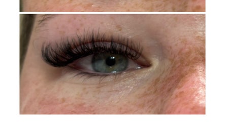 Close-up of eyelash extensions at Feel Good with Somemetime, Rosyth, Scotland, GB.