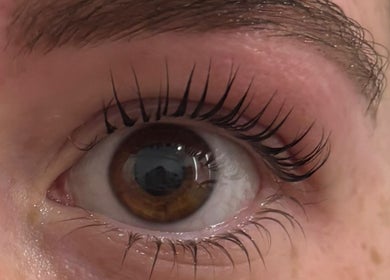 Close-up of enhanced lashes at Feel Good with Somemetime in Rosyth, Scotland, GB.