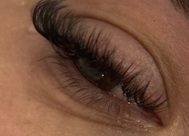 Close-up of eyelash extensions at Feel Good with Somemetime, Rosyth, Scotland, GB.