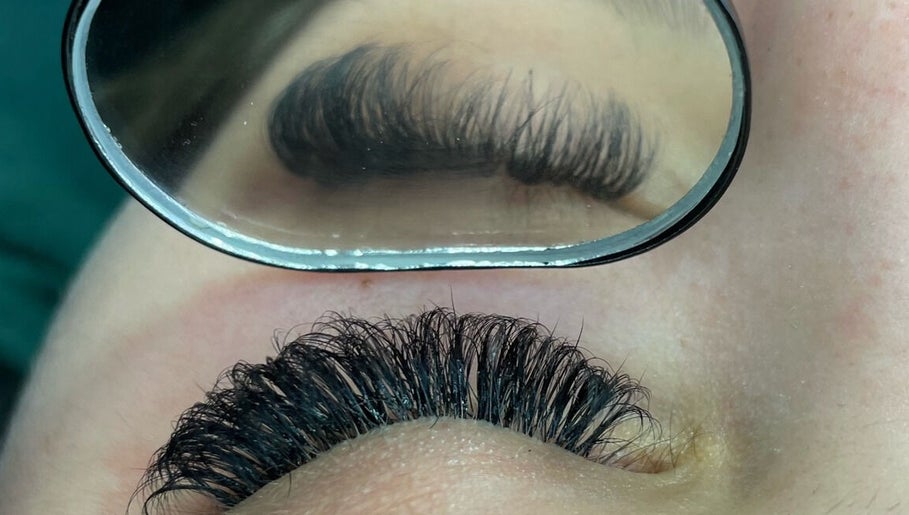 Close-up of lash extensions at Feel Good with Somemetime, Rosyth, Scotland, GB.