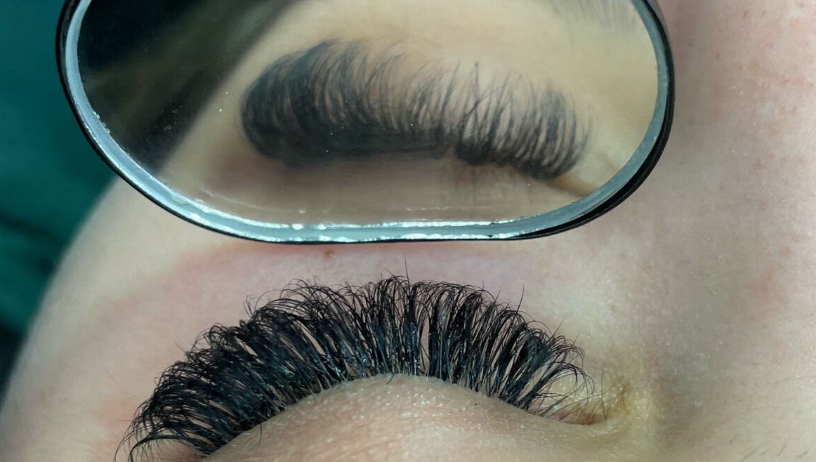 Close-up of lash extensions at Feel Good with Somemetime, Rosyth, Scotland, GB.