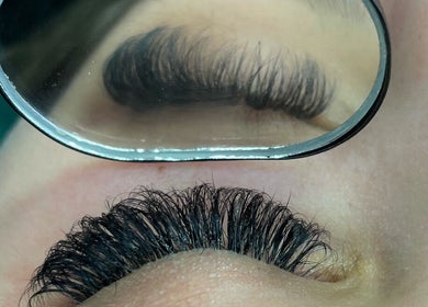 Close-up of lash extensions at Feel Good with Somemetime, Rosyth, Scotland, GB.