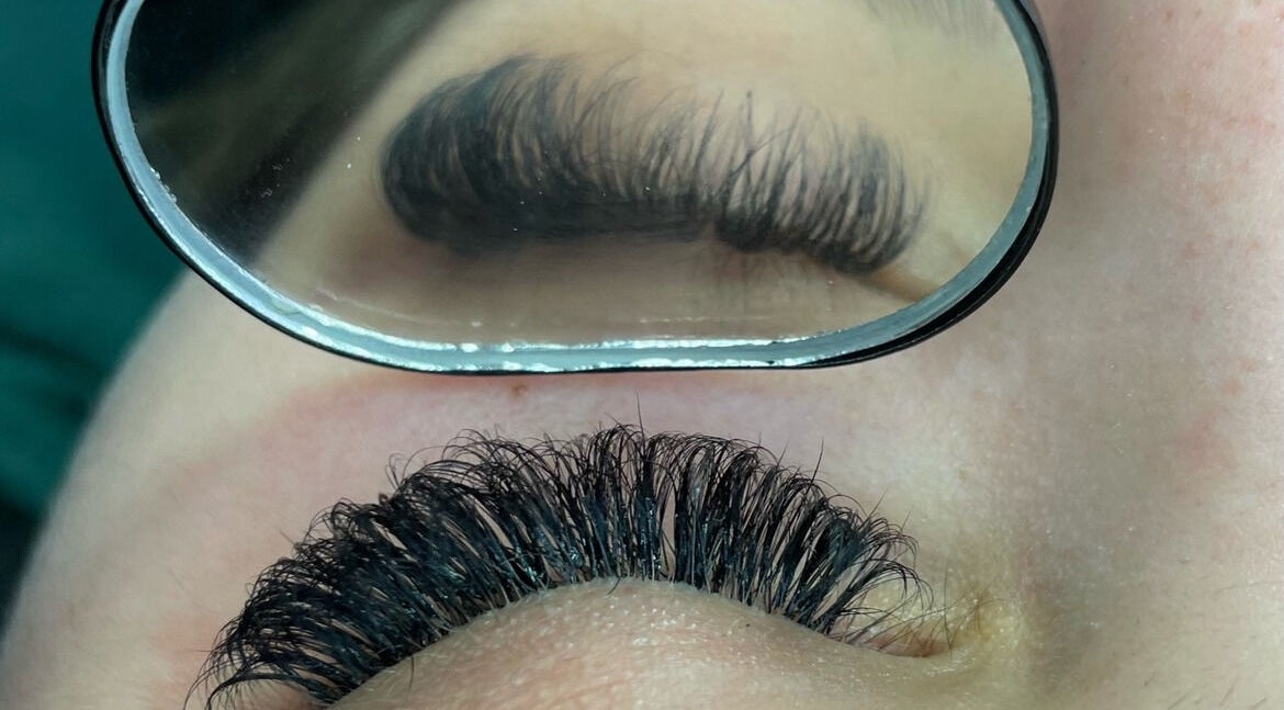 Close-up of lash extensions at Feel Good with Somemetime, Rosyth, Scotland, GB.