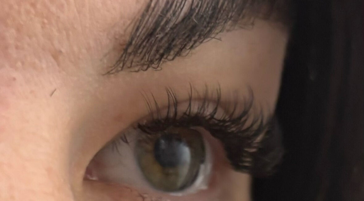 Close-up of lush eyelash extensions at Feel Good with Somemetime, Rosyth, Scotland, GB.