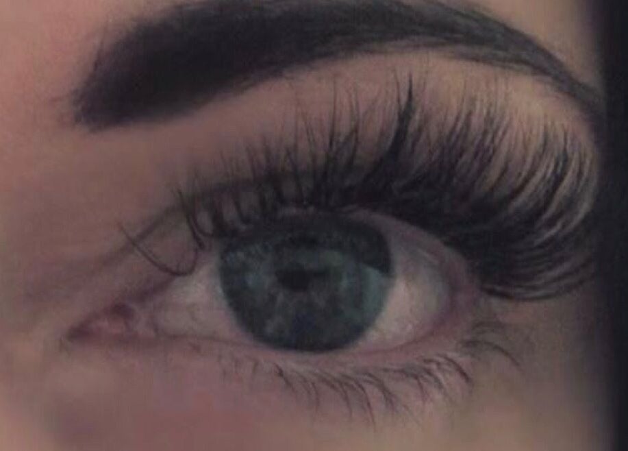 Close-up of a beautifully enhanced eye with long lashes at Feel Good with Somemetime, Rosyth, Scotland, GB.