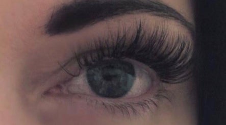 Close-up of a beautifully enhanced eye with long lashes at Feel Good with Somemetime, Rosyth, Scotland, GB.