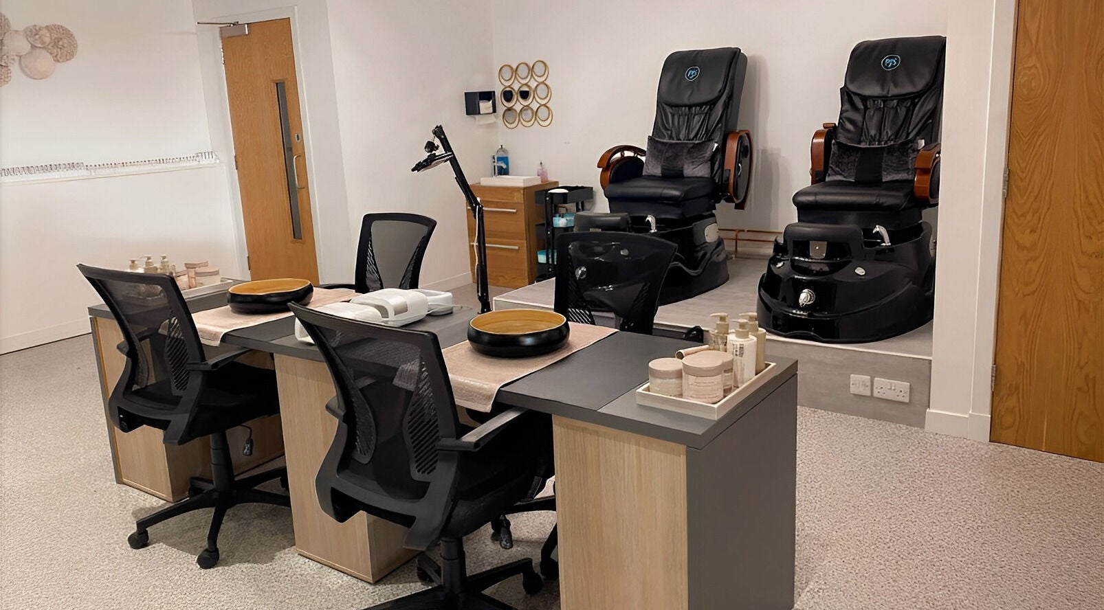 Elegant, serene nail and pedicure area at Younger Day Spa Ltd., Lossiemouth, Scotland, GB.