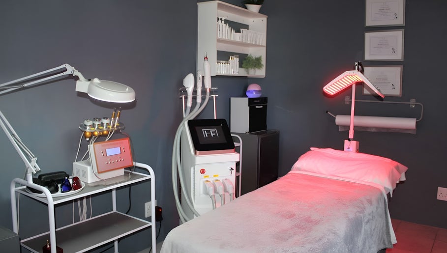Modern treatment room at Hadassah Aesthetic Hair and Beauty Clinic in Upington, Northern Cape, ZA.