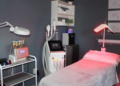 Modern treatment room at Hadassah Aesthetic Hair and Beauty Clinic in Upington, Northern Cape, ZA.