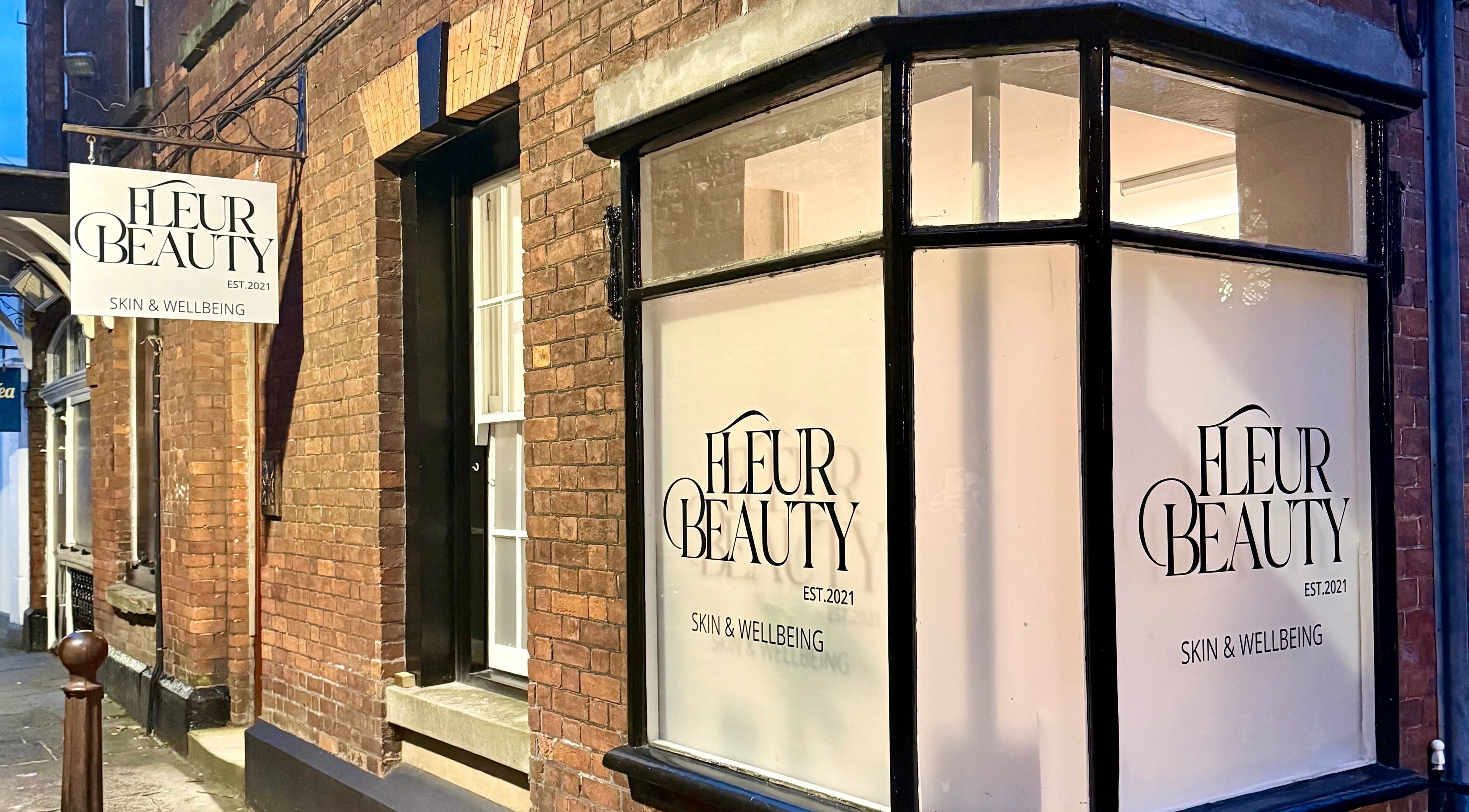Fleur Beauty | Skin and Wellbeing's welcoming facade in Barnstaple, England, GB, showcasing their elegant signage.