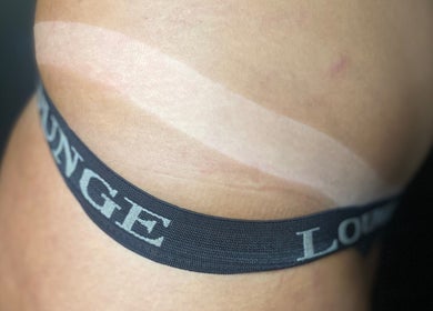 Close-up of a tan line from Bronze Bar Tanning in Tranent, Scotland, GB, showcasing tanning results.