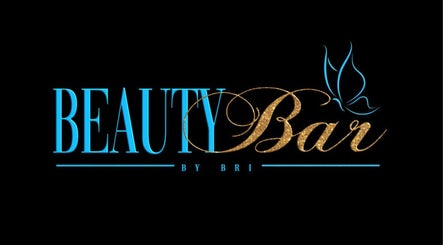Beauty Bar by Bri logo featuring gold and blue text. Located in Bridgetown, Saint James, BB.