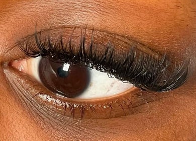 Close-up of styled eyelashes at Slayed Hair And Esthetics in Halifax, Nova Scotia, CA.