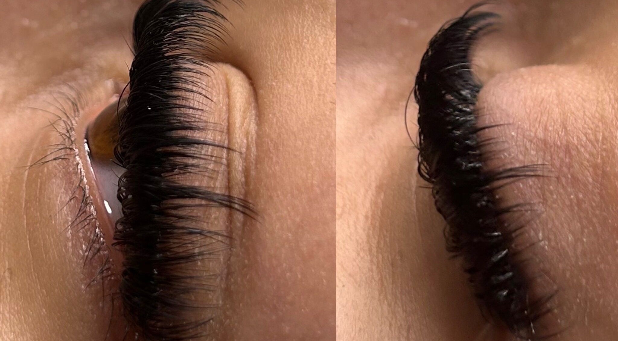 Close-up of eyelash extensions at Sugar Lash Suite in Smethwick, England, GB, showcasing detailed lash artistry.