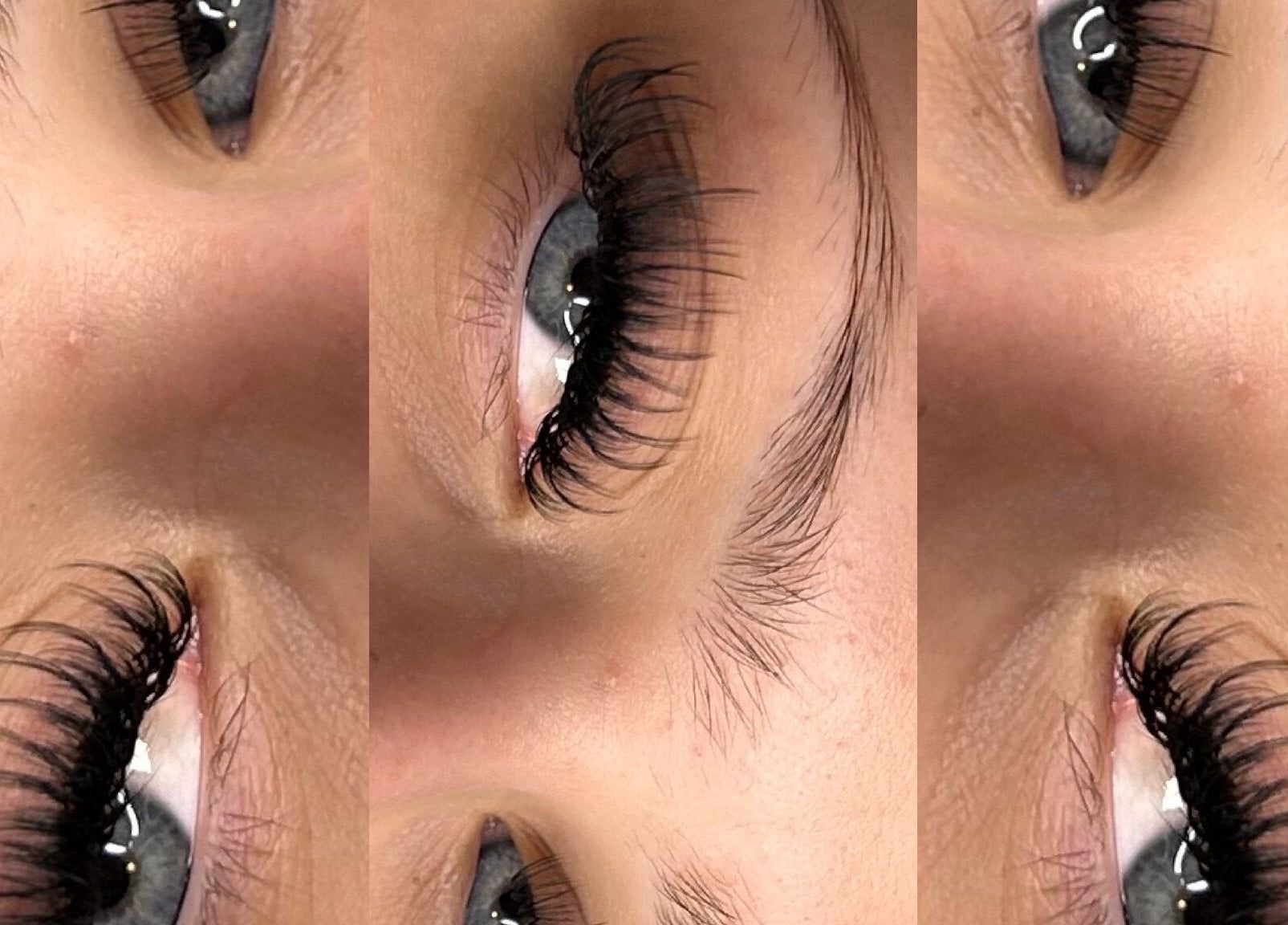 Close-up of lashes from Sugar Lash Suite, Smethwick, England, showcasing detailed extension work.