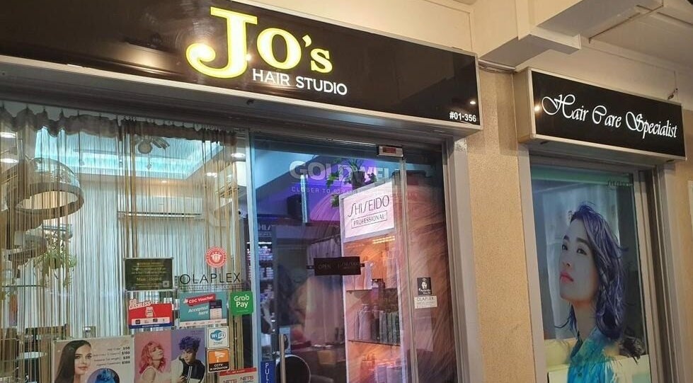 Front view of Jo Hair Studio showcasing chic entrance in Singapore, Singapore, SG.