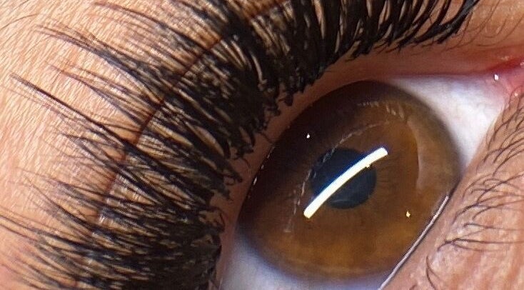 Close-up of elegantly applied lashes at Lashes by Sann, Leighton Buzzard, England, GB.