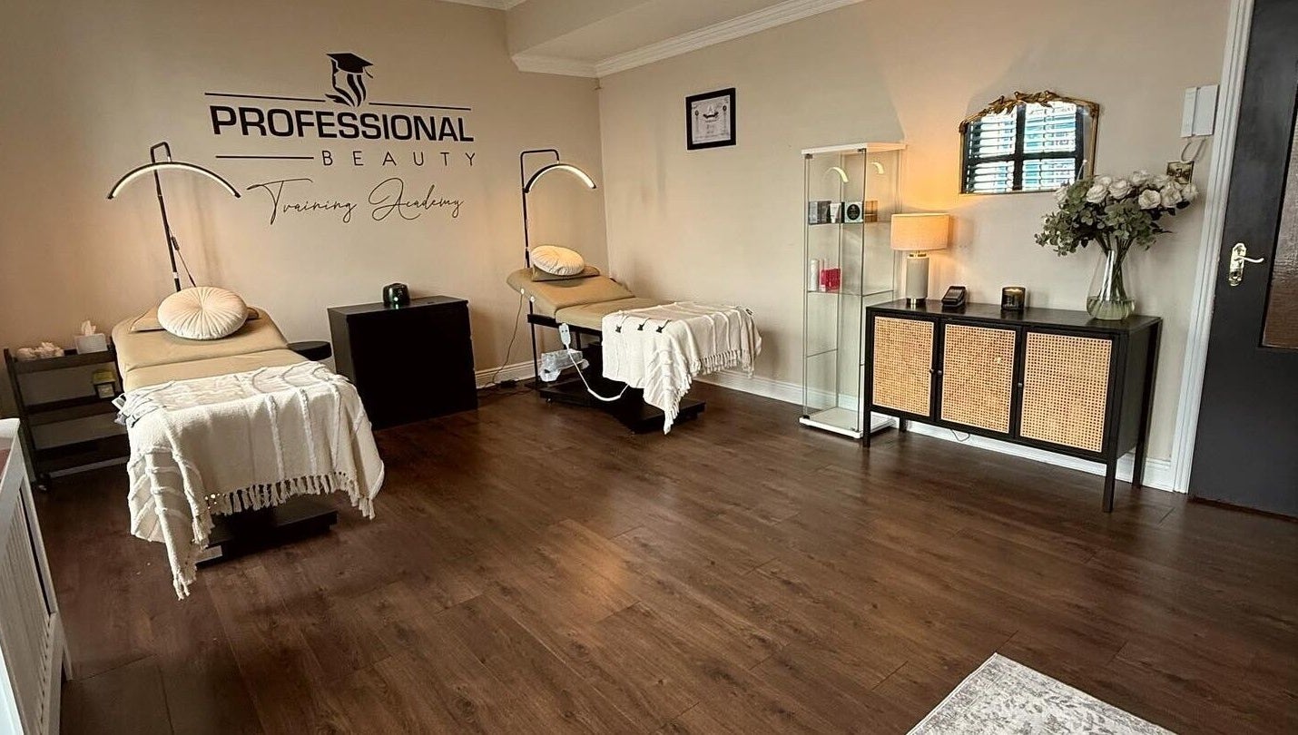 Modern treatment room at Professional Beauty, Dungarvan, County Waterford, IE. Features two comfortable beds.