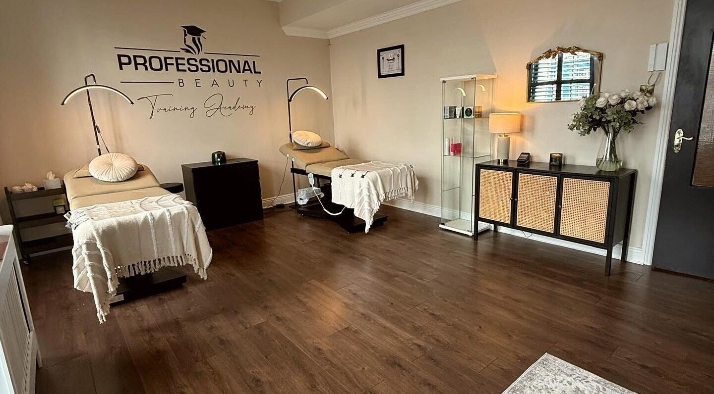 Modern treatment room at Professional Beauty, Dungarvan, County Waterford, IE. Features two comfortable beds.