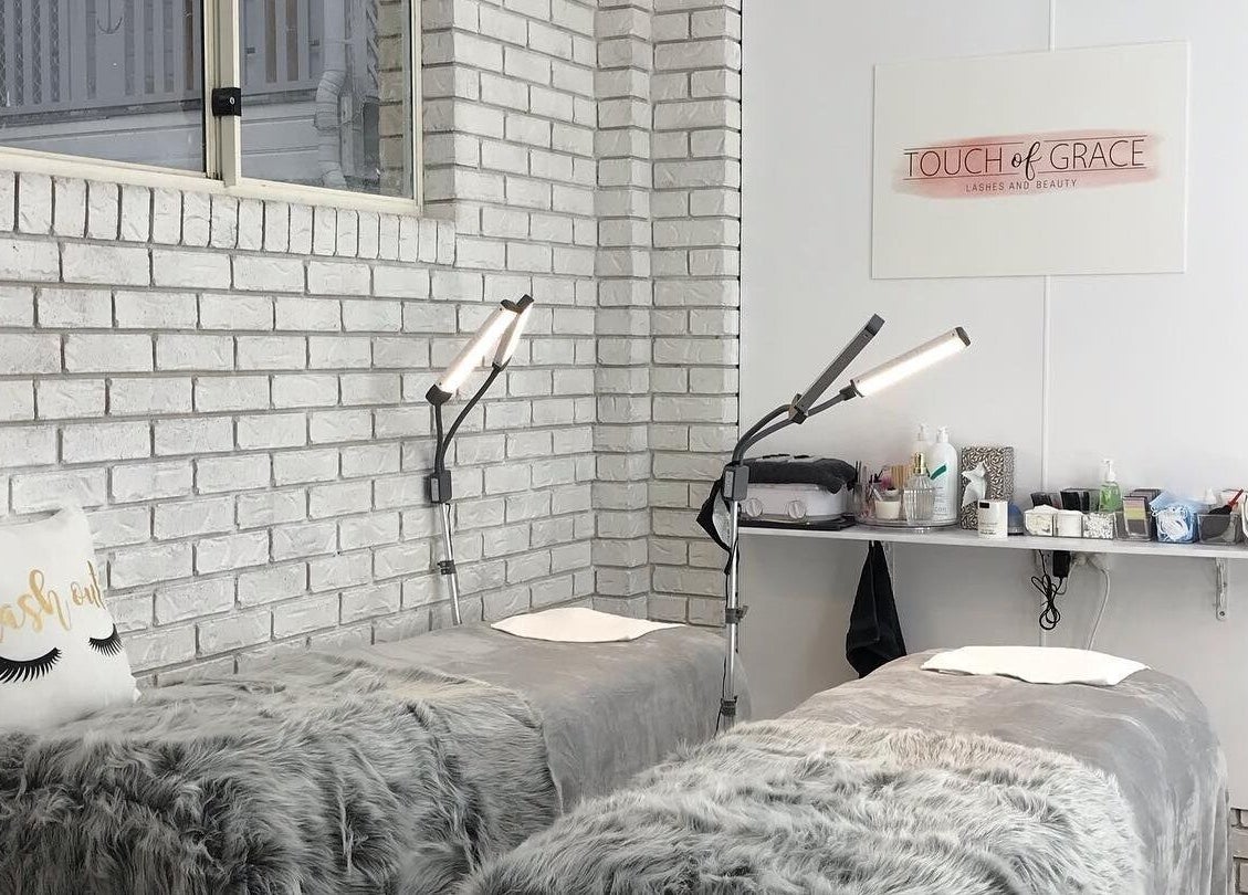 Calm and inviting lash room at Touch of Grace Lashes and Beauty, Lota, Queensland, AU.
