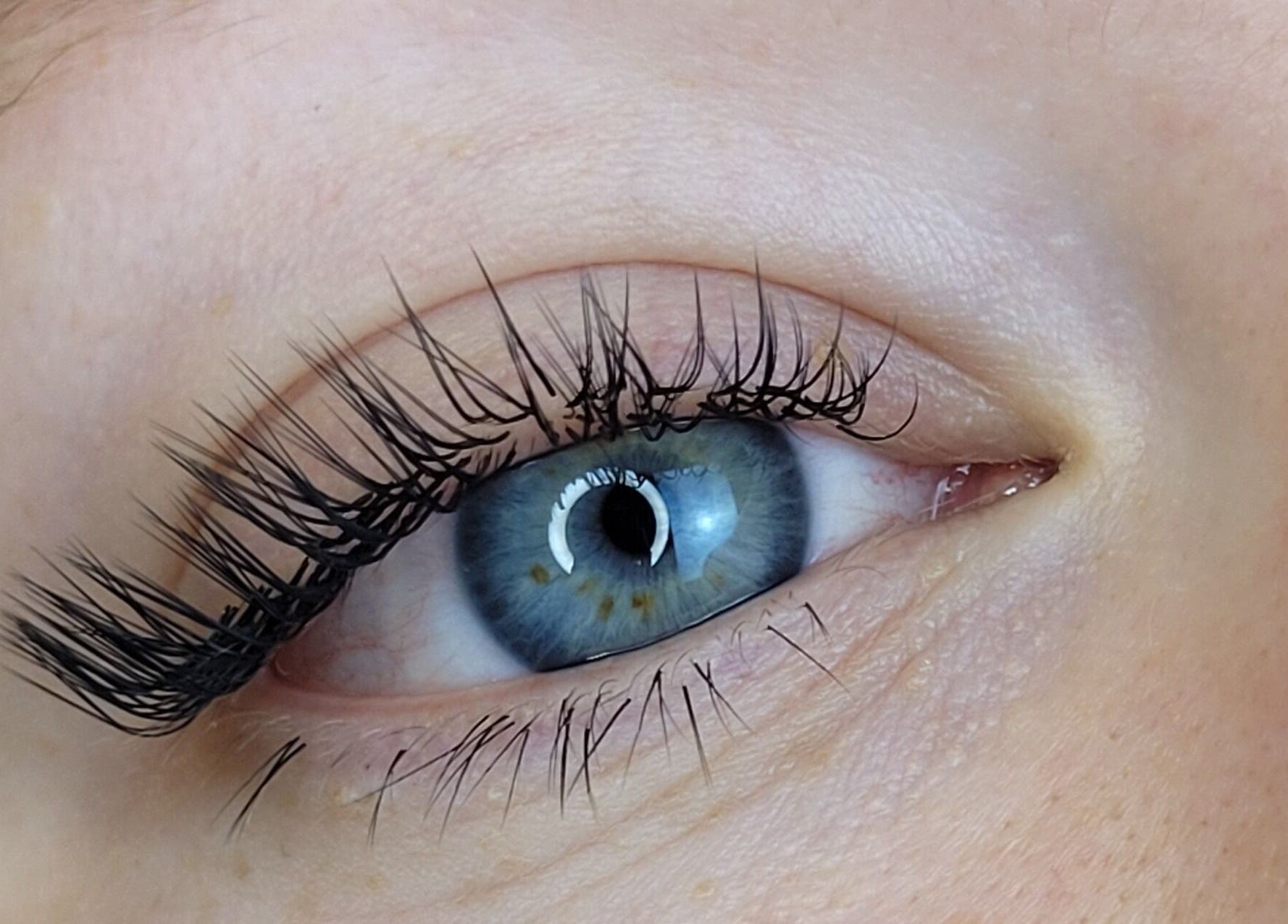 Close-up of styled lashes by Alex Kim MUA in Melbourne, Victoria, AU, showcasing intricate eyelash artistry.