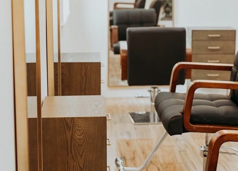 Modern salon chair at Boheme, Ojai, California, US offers a stylish beauty and wellness experience.