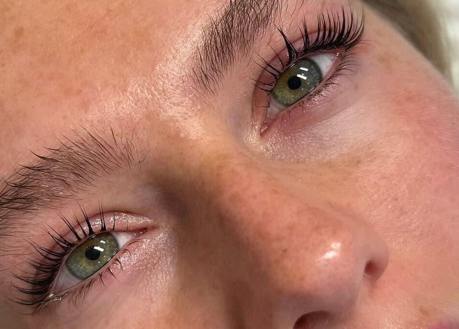 Close-up of lush eyelashes at Lashed by Nadia, Birkenhead, England, GB showcasing detailed lash work.