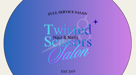 Twisted Scissors Family Salon LLC logo featuring vibrant colors in Marlette, Michigan, US.