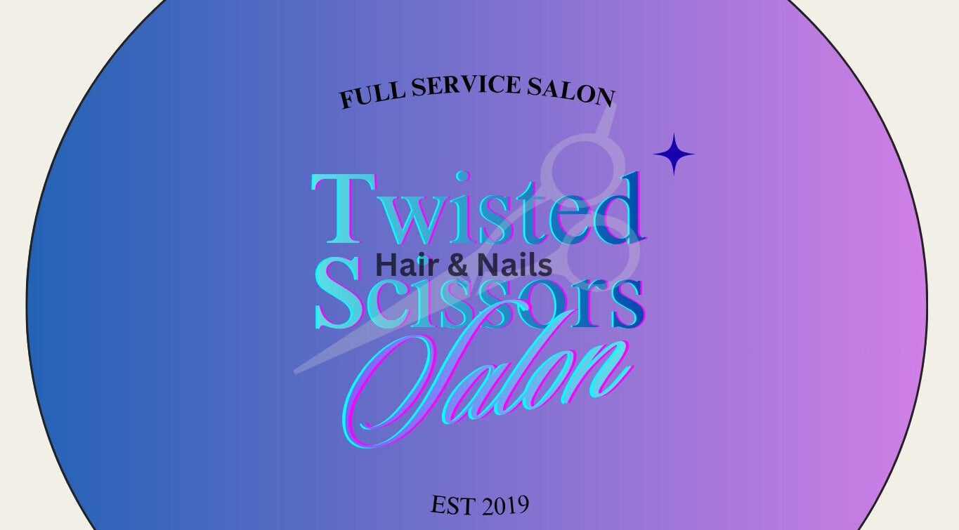 Twisted Scissors Family Salon LLC logo featuring vibrant colors in Marlette, Michigan, US.